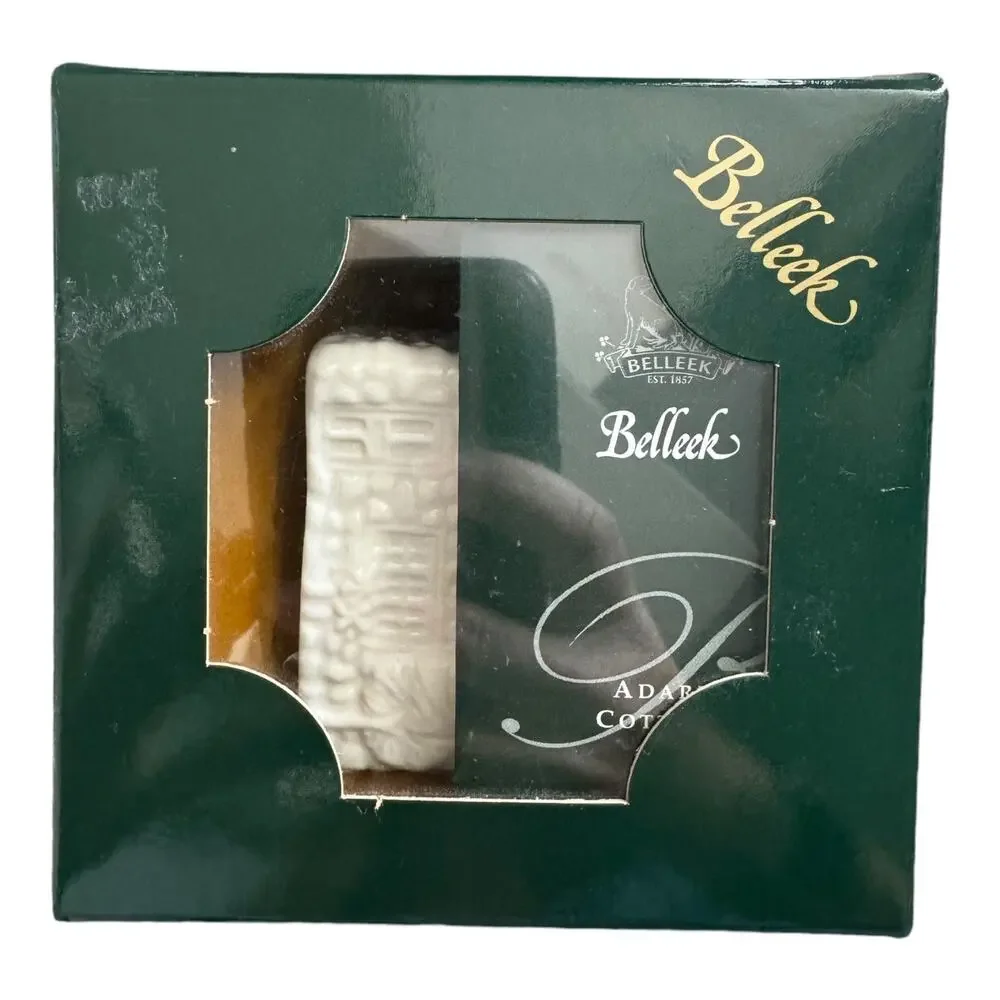 NWB Vintage Irish Belleek Porcelain Christmas 04 ornament Adare Cottage - Boxed